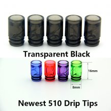 Transparent Black-Spiral 510 Mouthpiece for 510 Atomizer or 808D Cartomizer
